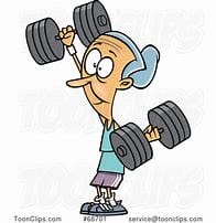 Strength training women cartoon